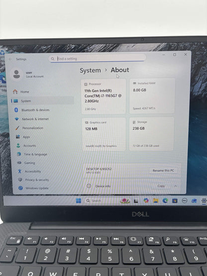 Dell XPS 9305 13.3" i7-1165G7 2.8GHz 8GB RAM 256GB SSD